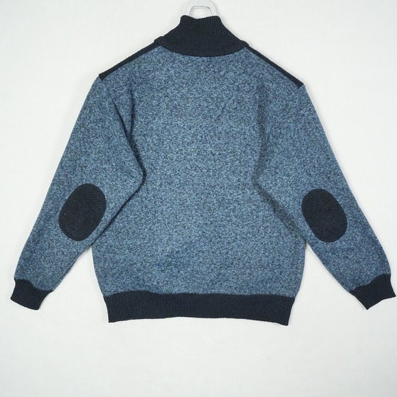 YeoKou Mens Cashmere Wool Blend Full Zip Cardigan Sweater Blue Plaid Lined XL - Picture 4 of 10